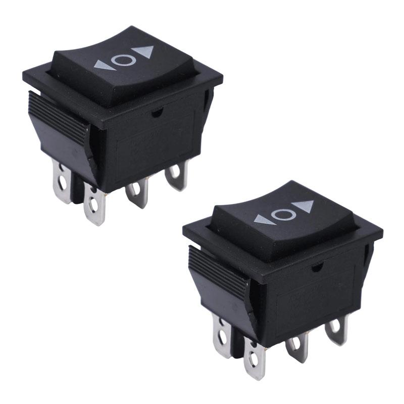 Self Resetting 6 Pin Rocker Switch 16A 250V 20A 125V AC Flame Retardant ABS Copper DPDT Snap in Auto Car Marine Toggle Panel