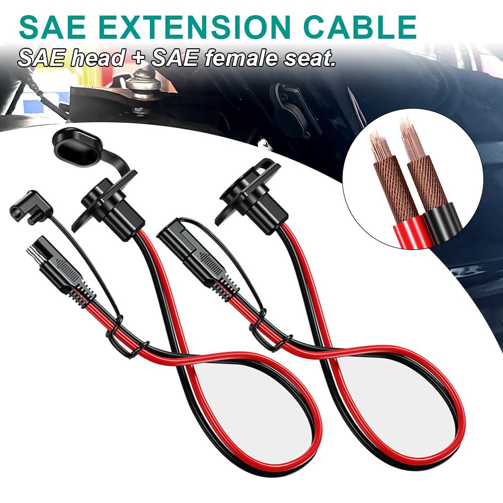 SAE Quick Connector Harness SAE Adapter Male Plug To Female Socket Cable 12AWG 30CM Extension Cable Waterproof