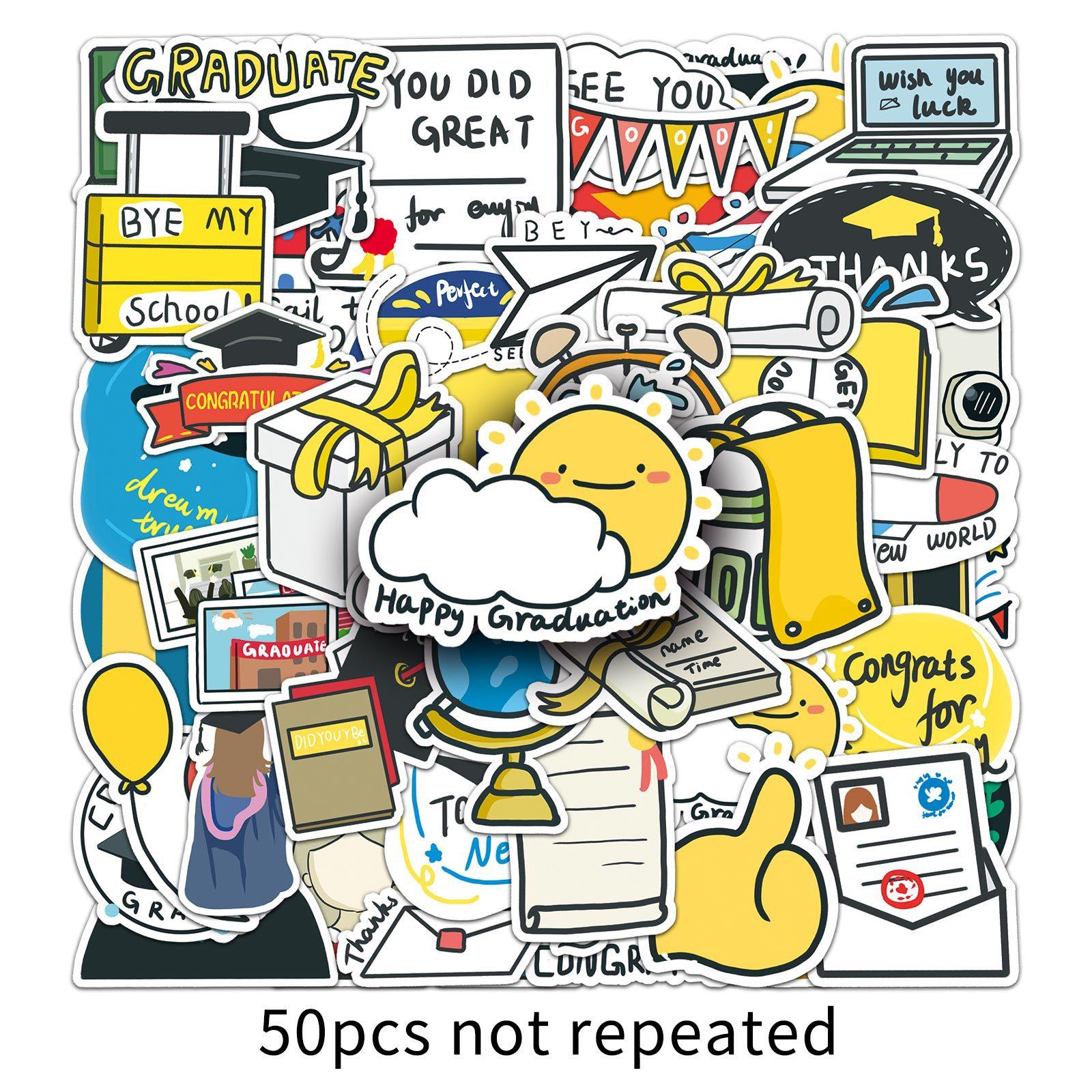 

50 Graduation Season Graffiti Personalized Cartoon Guka Children s DIY Water Cup Suitcase Stickers Waterproof