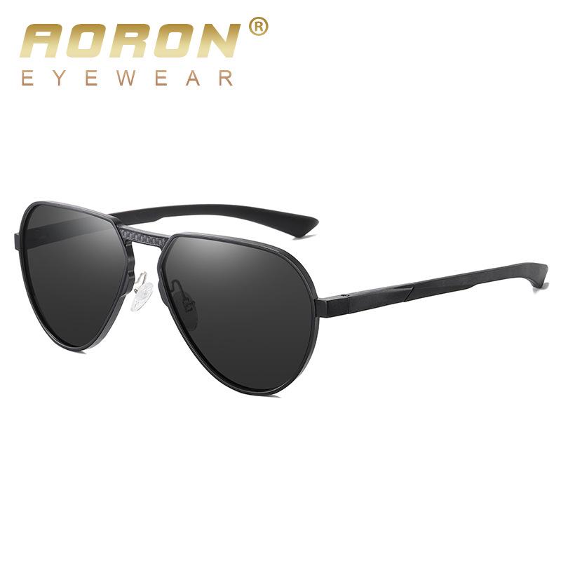 aoron Modische polarisierte Sonnenbrille, Markendesign, Sonnenbrille mit verspiegelten Aluminium-Beingläsern, Brillen für Männer und Frauen