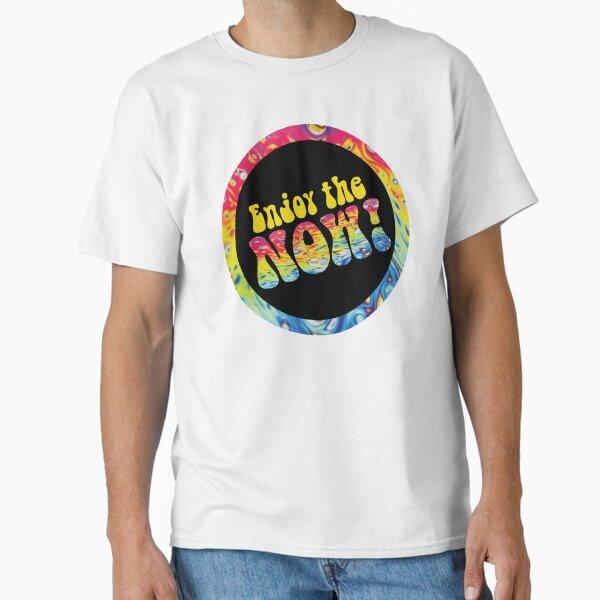 

Men Casual Shirts Short Sleeves Enjoy The Now Shirt Anime White Tees Oversized T-shirts S