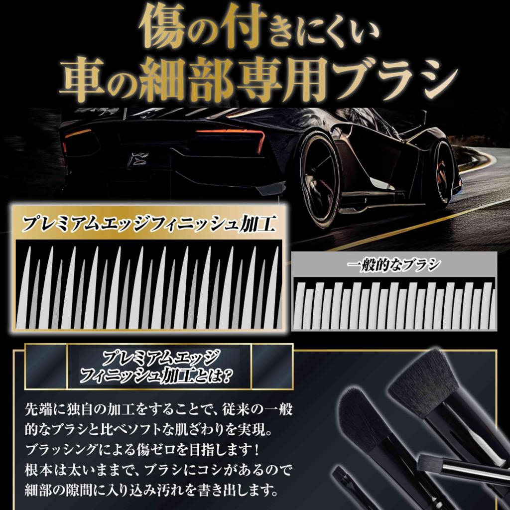 WINGGEAR Premium Car Wash Brush (Supervised by Car Washing Professionals), Detail Brushes, Set of