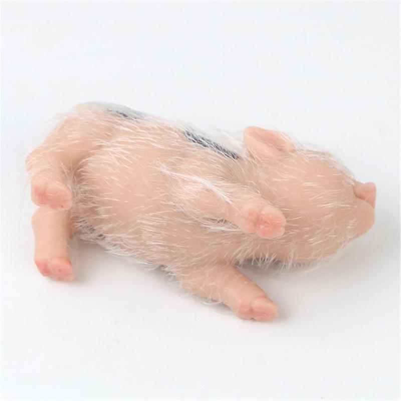 Mini Pig Figure Toy Cute Simulation Soft Silicone Animal Toy Kids Room Decors Reborns Pig Parenting Gift