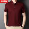 Hengyuanxiang Men's Summer Cotton Silk Blend Polo T-shirt