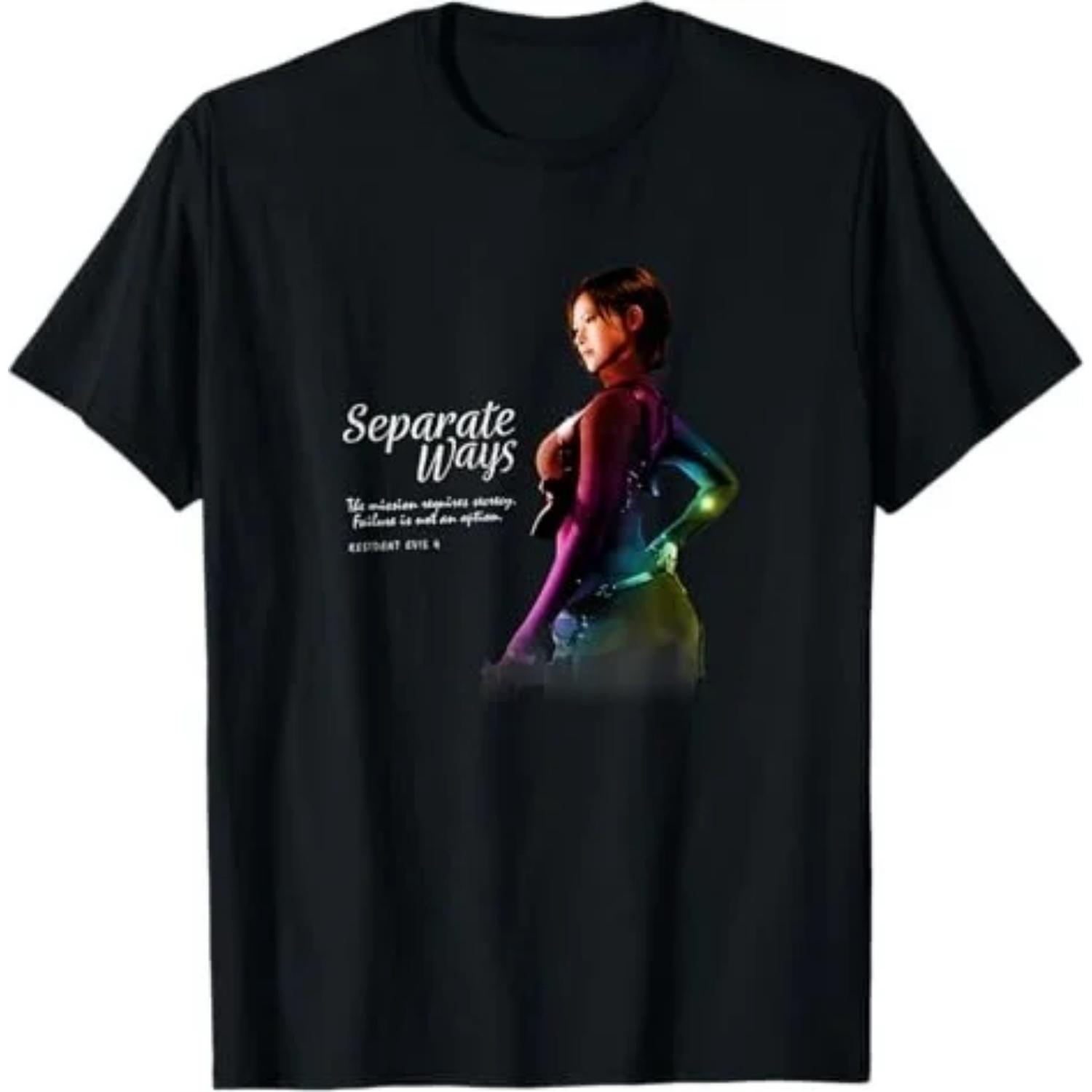

2026 New Fashion Resident Evil T-Shirt Streetwear Breathable T-Shirt Unisex High Quality Oversized T Shirt Cotton Men Women Tee S чёрный