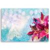 Canvas Print, Pink Flowers On a Blue Background