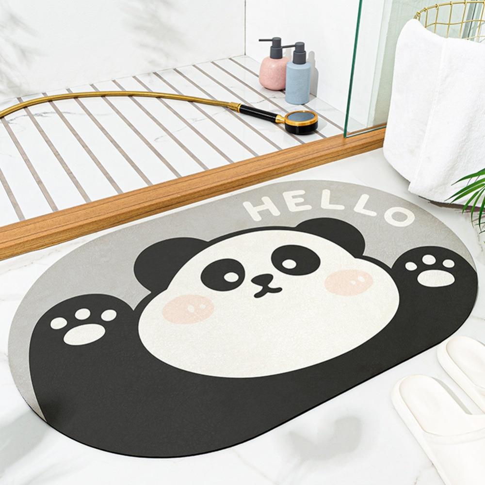 Floor Mat Oval Nonslip Home Bathroom Door Mat Strong Water Absorption