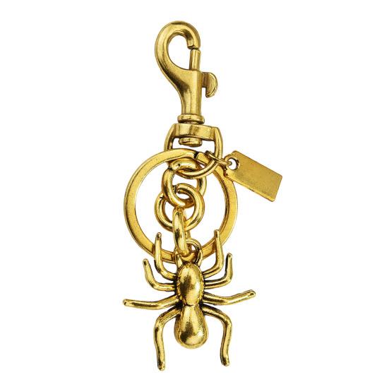

Keychain Pendant High-Gloss Spider Design Alloy Key Chain with Lobster Clasp Key Ring Polished Surface Backpack Accessory золотистий