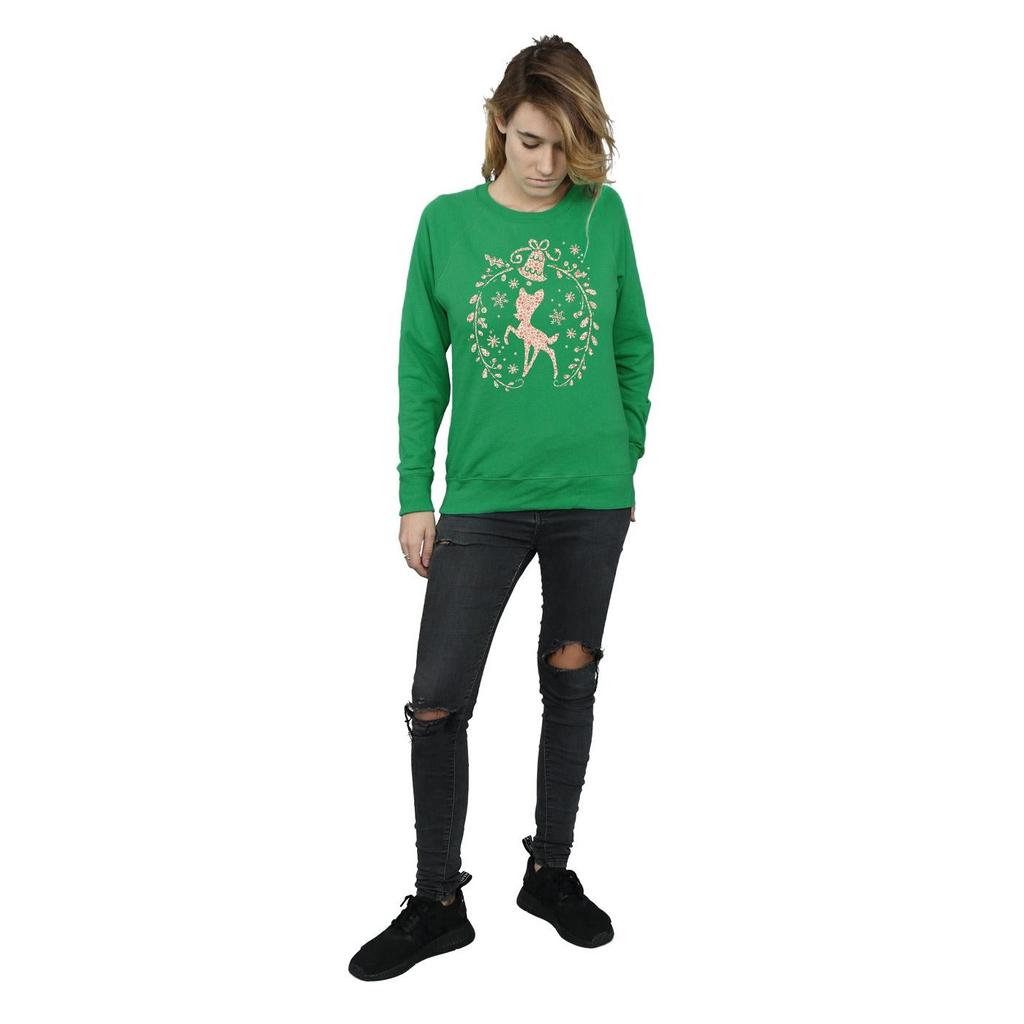 Disney Womens/Ladies Bambi Christmas Wreath Sweatshirt