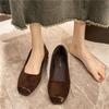 Fashion Korean Version Design Sense Flat-soled Scoop Shoes Flat-soled Black Temperament Single-bean Shoes Shallow-mouth French Style