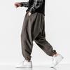 Mid-Rise Elastic Waistband Drawstring Pockets Solid Color Men Bloomers Spring Autumn Thin Style Hip Hop Trousers Streetwear