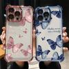 Schmetterlings-Beschichtung Klare Handyhülle Für iPhone 17 Air 16 e 15 14 13 12 11 Pro Max Plus Mini SE 2020 2022 Anti-Fall Airbag