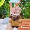 Plush Keyring Dog Wearing Clothes And Sunglasses Design For Backpack Use Gift