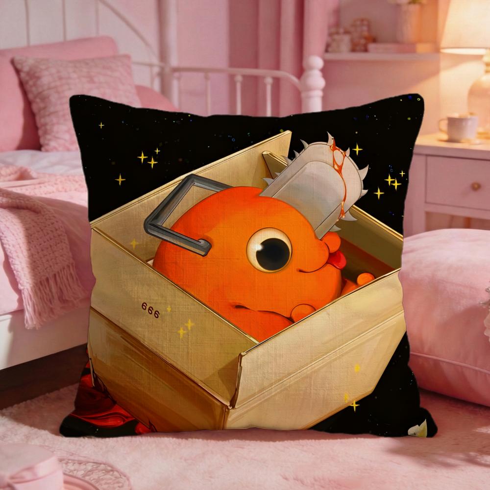 cChainsaw Manss anime Cushion Cover Premium Comfort Reversible Pillow Cove Two in One Design for Any Room  Car Interior
