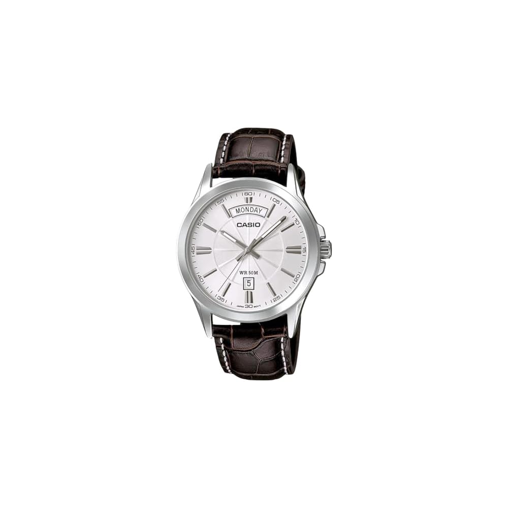 Casio MTP-1381L-7AV Analog Quartz Men s Watch Dark Brown Leather Band Imported Model
