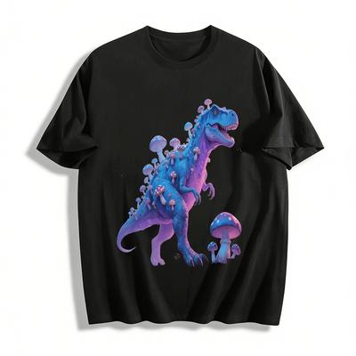Mushroom T-Rex Graphic Tee Cool Casual Top For Men Women Pure Cotton T-shirt
