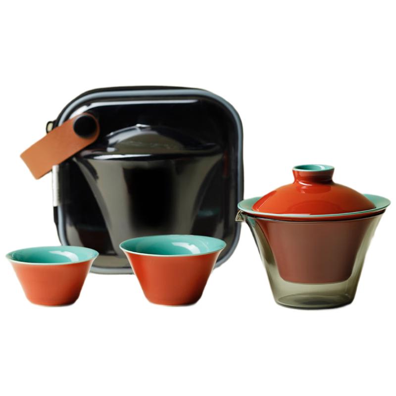 Woding Portable Travel Tea Set - 1 Pot, 2 Cups