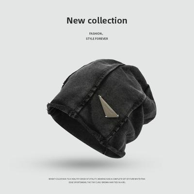 Korean Cap for Trendy Women Fashionable Thin Young Cold Hat for Men Personalized Knitted Adhesive Cloth Pullover Cap for Men