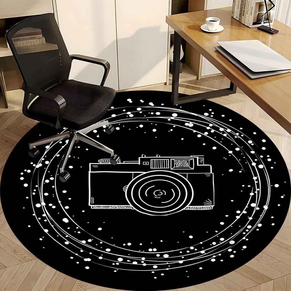 1PC Camera Galaxy Office Round Area Rug,  Mat Suitable ForOffice, Under Office Chairs Bedroom Living Room Home Decor, Room Deco