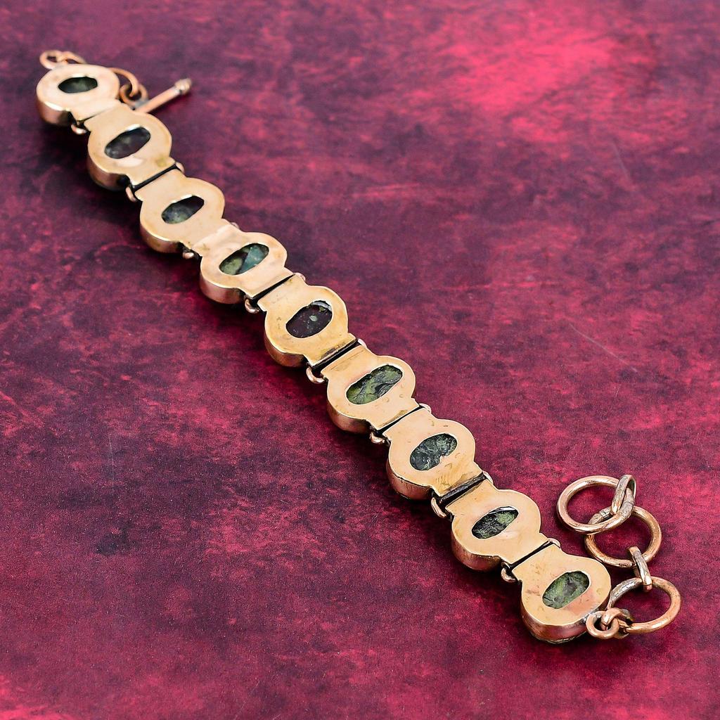 Dragon Bloodstone Bracelet Copper Adjustable Chain Bracelet Real Gemstone Jewelry