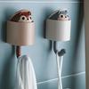 Creative Home Decor Cartoon Animal Squirrel Head Hiding Storage Bathroom Kitchen Hanging Hook Pasting Wall Hooks