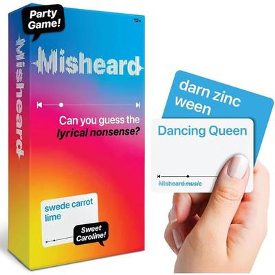 Misheard Music,Guess The Lyric Nonsense, Misheard Music Lyrics Game, Guess The Song Lyrics with 500 Lyrical Nonsense Cards, Karaoke Games for Adults