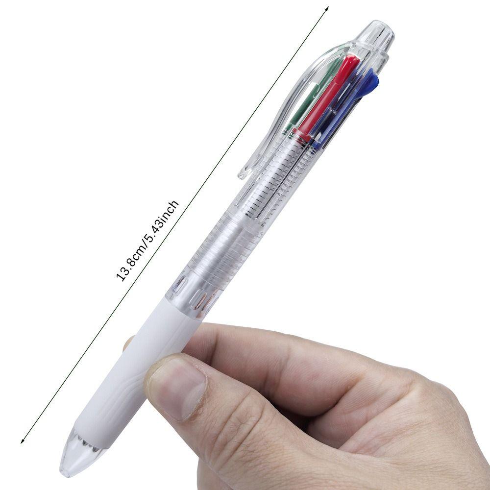 Four-color Ballpoint Pen Transparent Rod Multi-color Writing Pen New Gel Pen  School Office