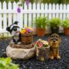 Cute Dog Resin Flower Pot Puppy Garden Statue with Flower Pot Bucket flowerpot Plant Pots Indoor for Desktop Windowsill