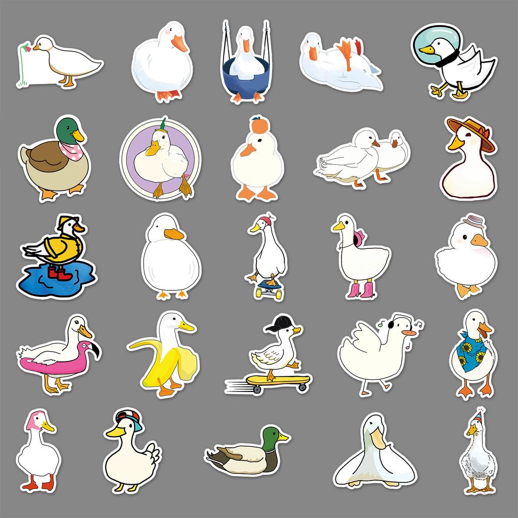 50 Duck Graffiti Stickers Cartoon Cute Animal Stickers Children DIY Skateboard Mobile Phone Case Suitcase Stickers