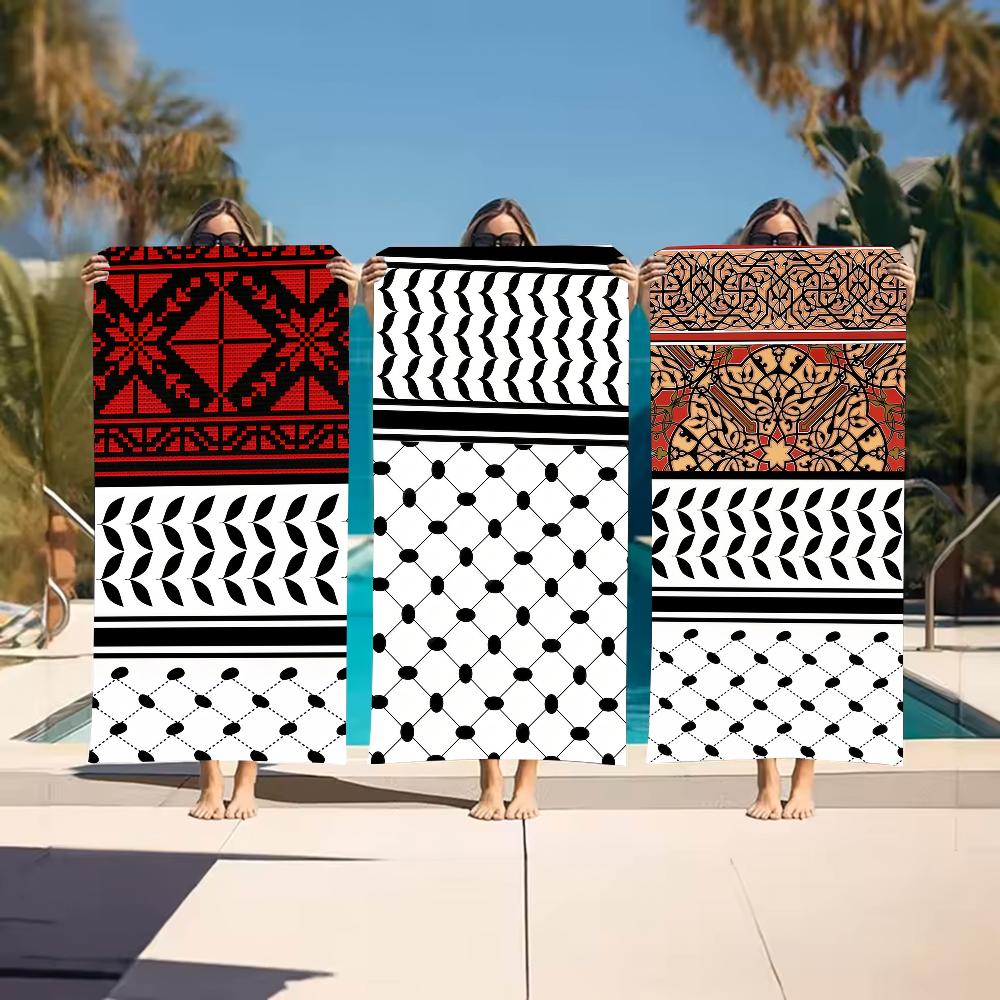 Fashion Hattah Keffiyeh Kufiya Towel For Swim Yoga Gym Quick Drying Soft and skin-friendly Beach Towels All-Season