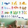 DECOWALL Numbers and Animals Wall Stickers Decorative Wall Art for DIY Wall Transfer Stickers for Room Living Kitchen DS12-8076 - Kindergarten,
