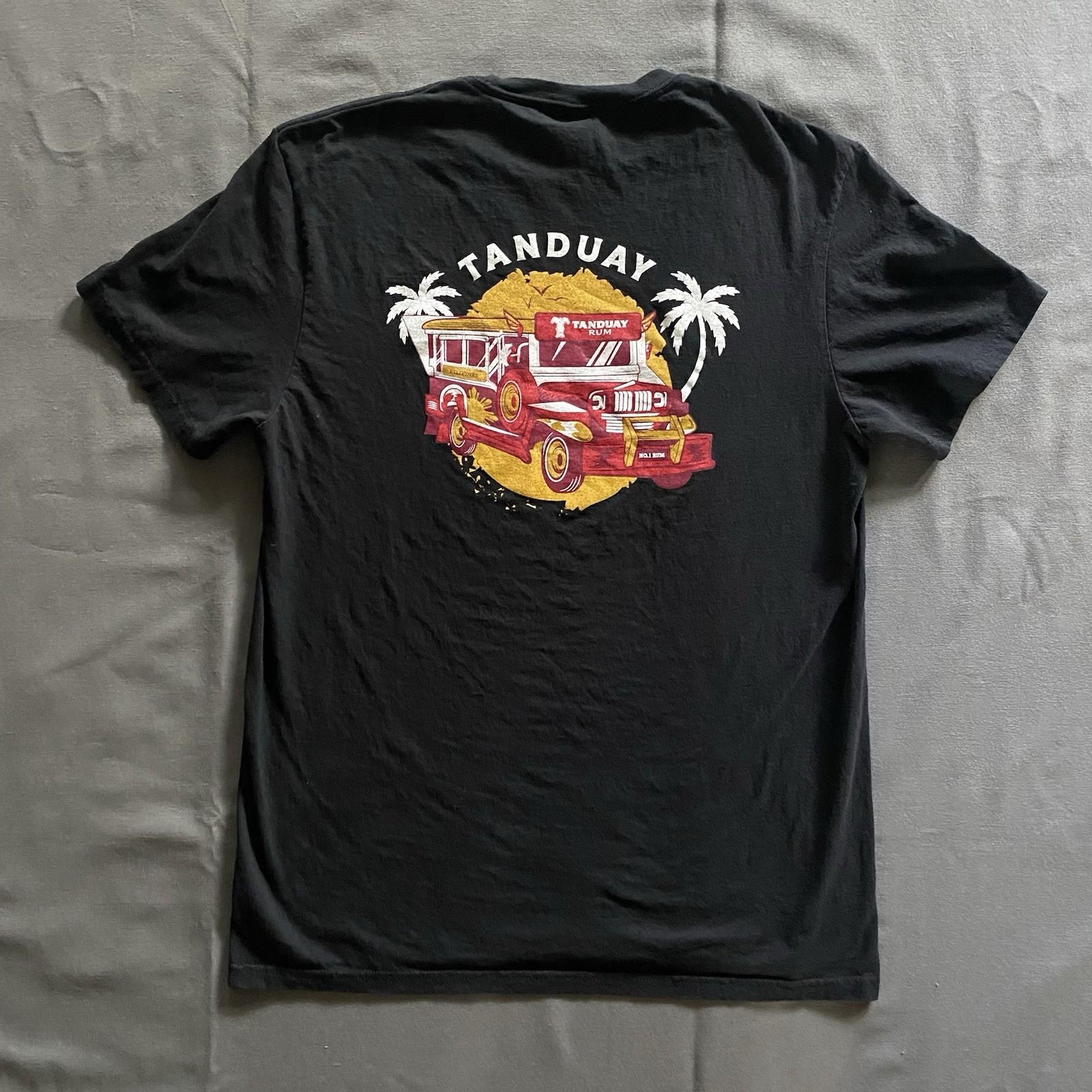 2020s Tanduay Rum T Mens Size Large Black Promo Alcohol Drinking Unisex T-Shirt M