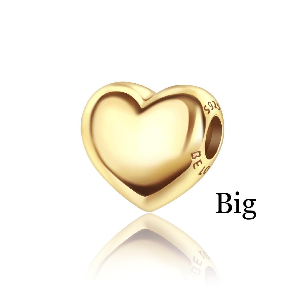

925 Silver Simple Heart Shape Charms Pendant Fit For Necklace Original Bracelet DIY Surprise Festival Women Party Gifts