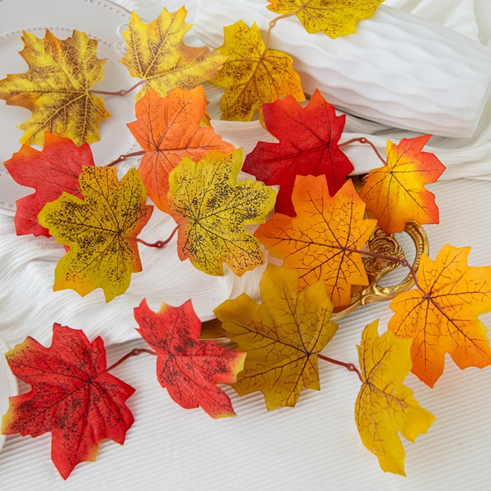 Artificial Plant Flowers Silk Maple Leaf Halloween Christmas Decor Wreath Home Room Scrapbook Decoration Garden Wedding Ornament