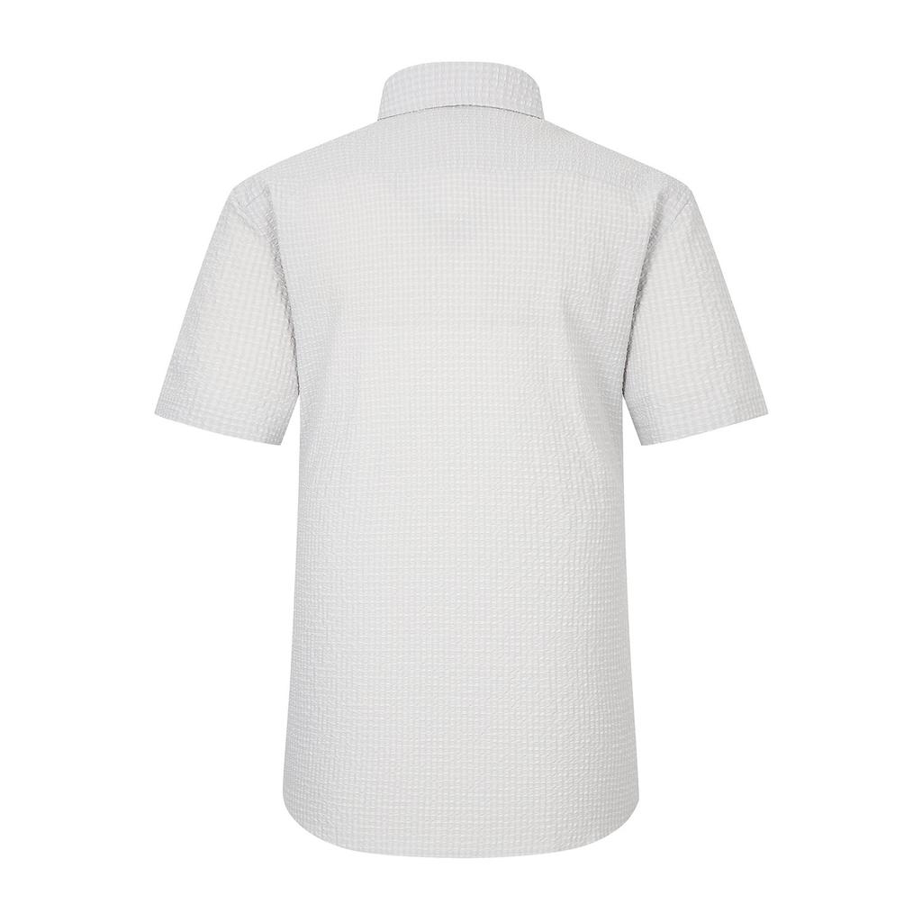 FERRAROMILANO Solid Seersack Shirt L/Grey (Amsftwb20232)