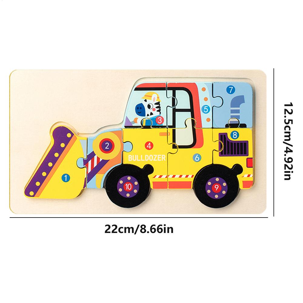 School Bus Puzzles Cartoon Kids Vehicle Puzzles Early Education Supplies Children Brain Teaser For Home Kindergarten Nursery красный