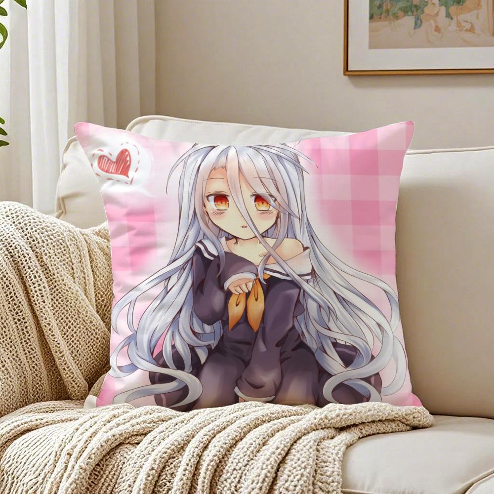 Anime BeautifulNo Game No LifeCartoon Cushion Cover Pillowcase Antidustmite living Room Sofa Decor Cushion Room
