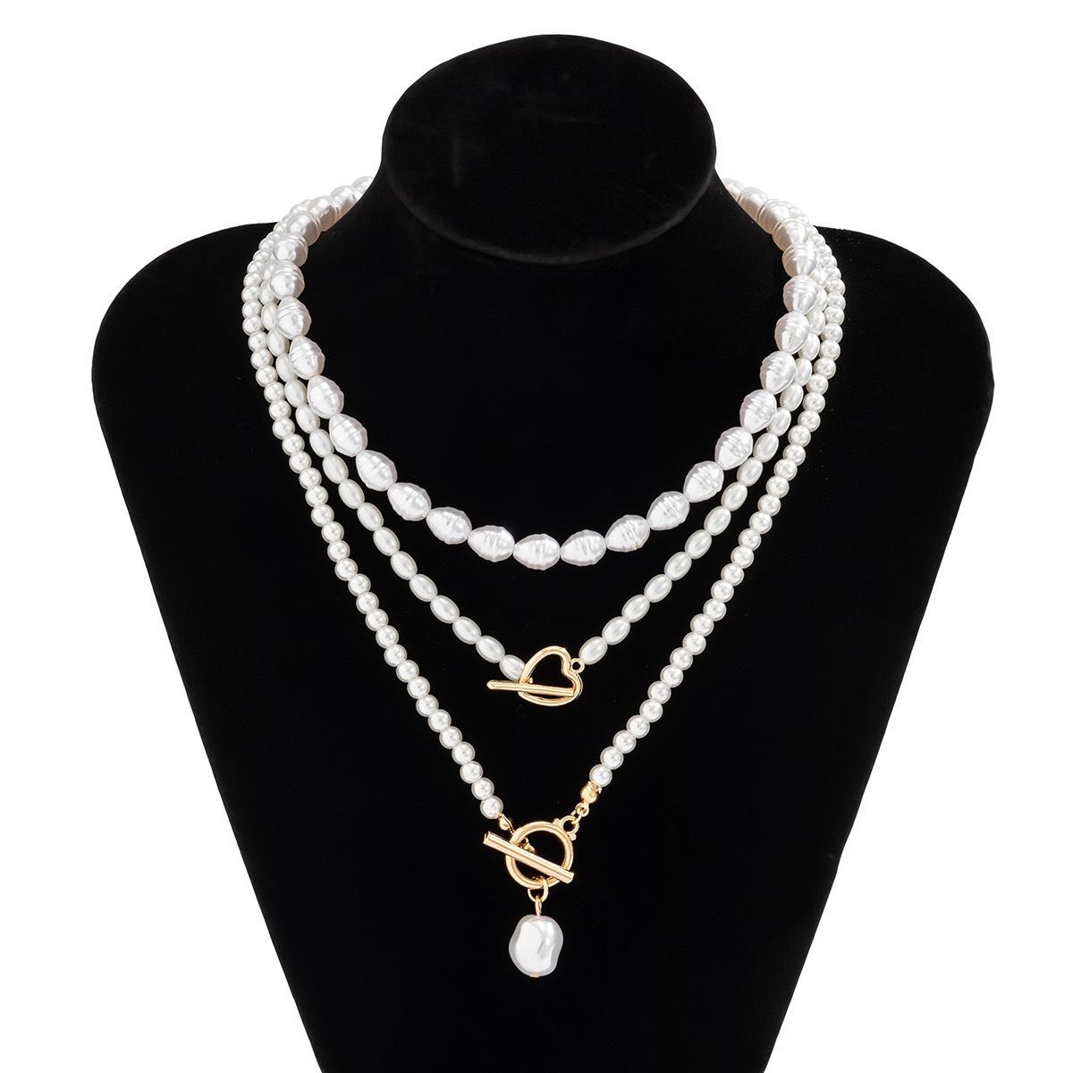 

Temperament Baroque special-shaped pearl necklace, creative irregular chain collarbone necklace for women золотий