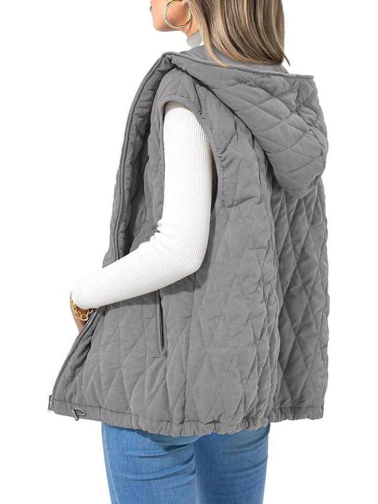 2024 Autumn/Winter Women's Hooded Cotton Vest Lightweight Gilet Warm Outerwear