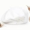 1pc Solid Color Women's New Bow Wool Beret, Suitable for Daily Use, Available in Multiple Colors