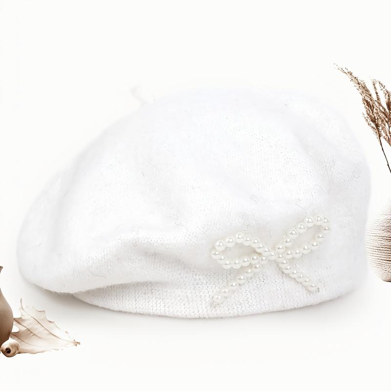 1pc Solid Color Women's New Bow Wool Beret, Suitable for Daily Use, Available in Multiple Colors