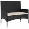 VidaXL Banc de Jardin à 2 Places avec Coussins Noir Résine Tressée, siège, chaise de banc, banc de patio, siège de banc, 319488