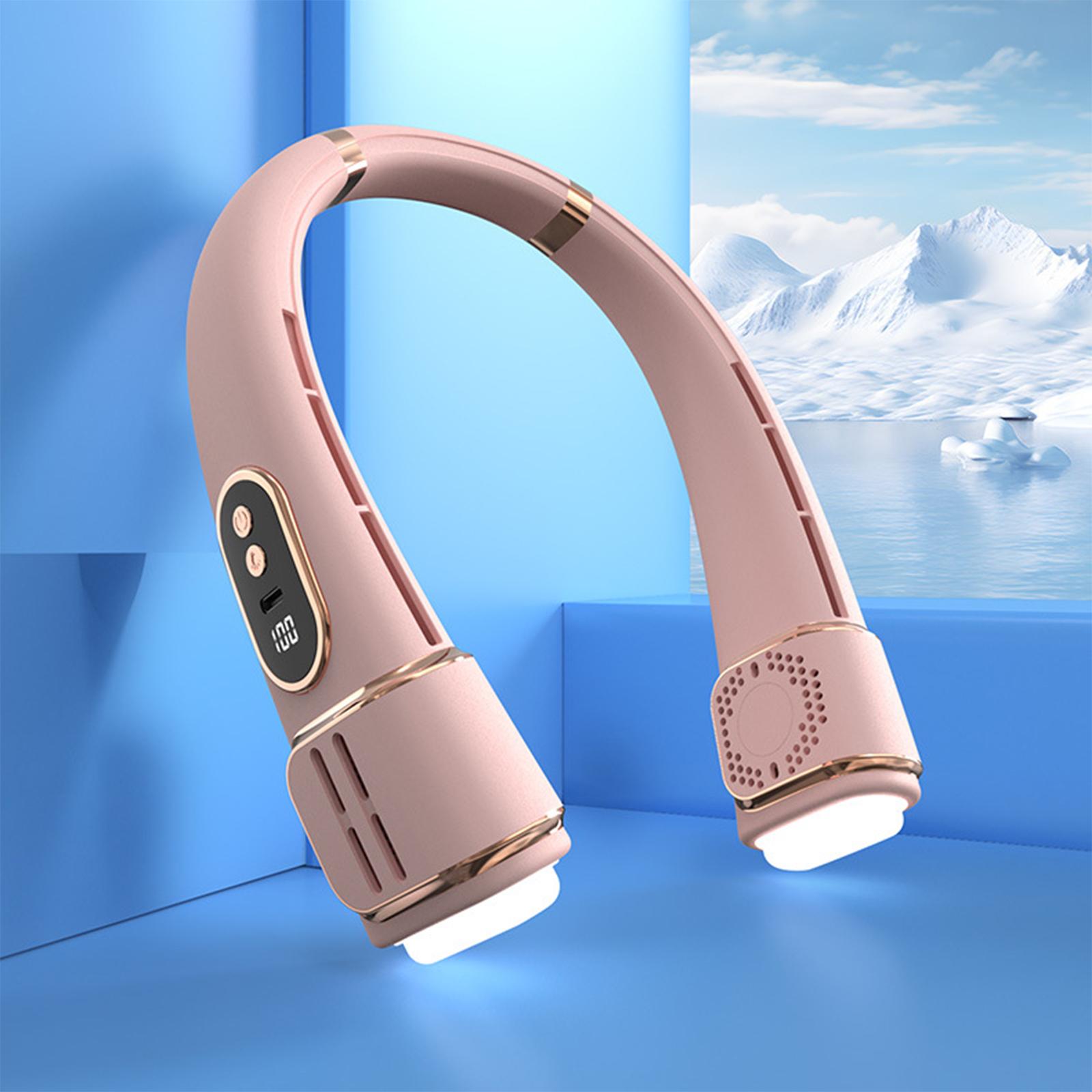 

Вентилятор для шеи с USB-зарядкой, портативный, долговечный, бесшумный, для охлаждения, для спорта на открытом воздухе, портативный, безлистный, небольшой вентилятор 290.3*60.4*36.7㎜ розовый