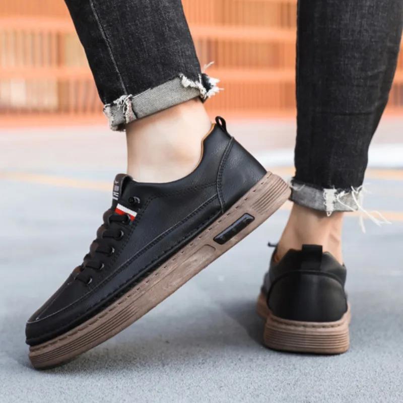 Mens Shoes Spring Autumn Fashion Brand Casual  Shoes British Style High End Soft Sole Leather Shoe Four Seasons Versatile Flats