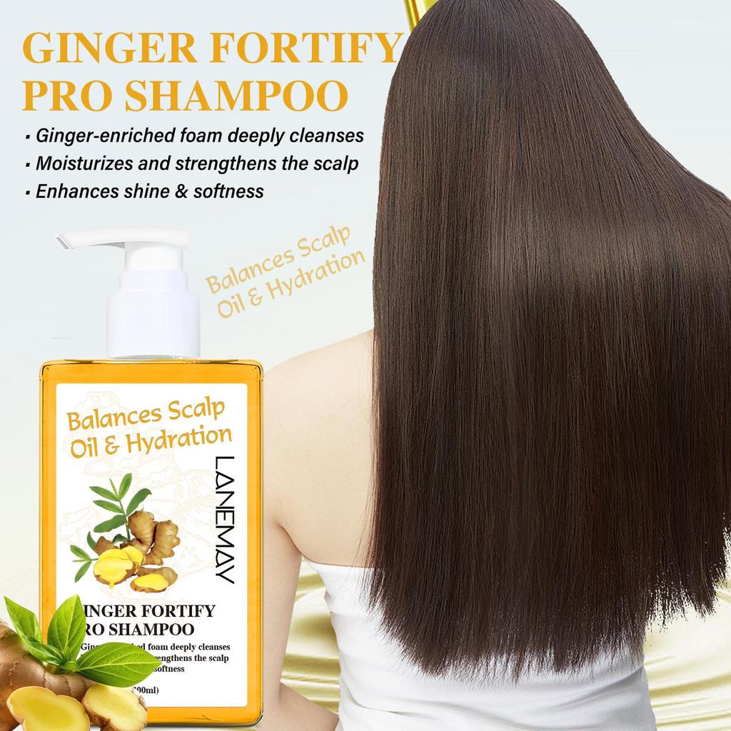 Ginger Fortify Pro Shampoo-Deep Cleanses Hair, Contrals Oil-Enhance Shine & Softness-Suitable For All Hair Types, 300ml