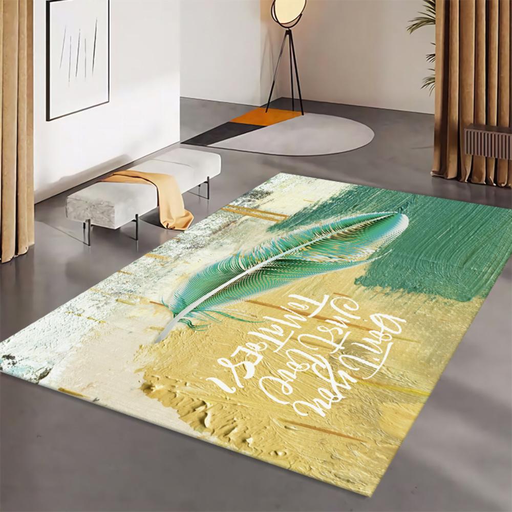 Dywan do salonu Kolor Wzór Pióra Nordycki Lekki Luksus Sofa Stolik do Herbaty Sypialnia Przyłóżkowy Gabinet Biuro Dywan