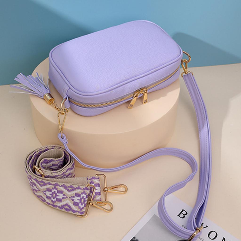 European and American Tassel Women's Bag Ethnic Style Shoulder Strap Messenger Bag Phone Wallet Leather Crossbody Bag