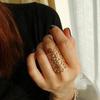 Fashion  Women Hollow Out Flower Alloy Opening Ring Black and Golden AVE
