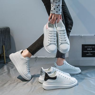 White Shoes Women's New Autumn Versatile Microfiber Breathable Thick Sole Heightening  Muffin Women's Shoes