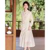 Elegant New Chinese Style Long Sleeve Midi Dress